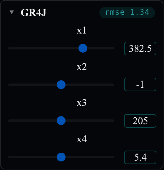 Parameter sliders