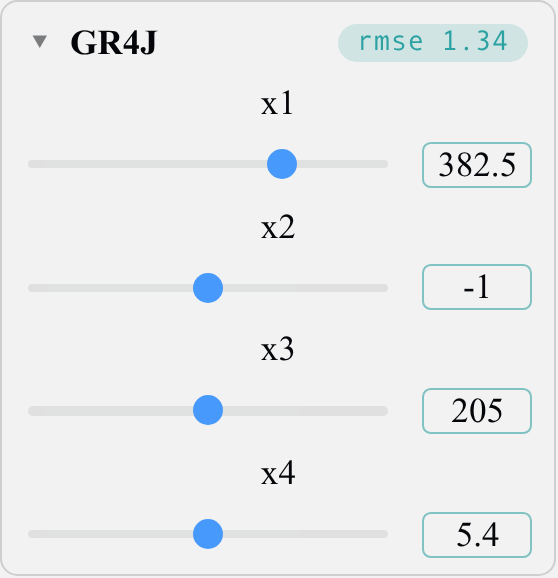 Parameter sliders