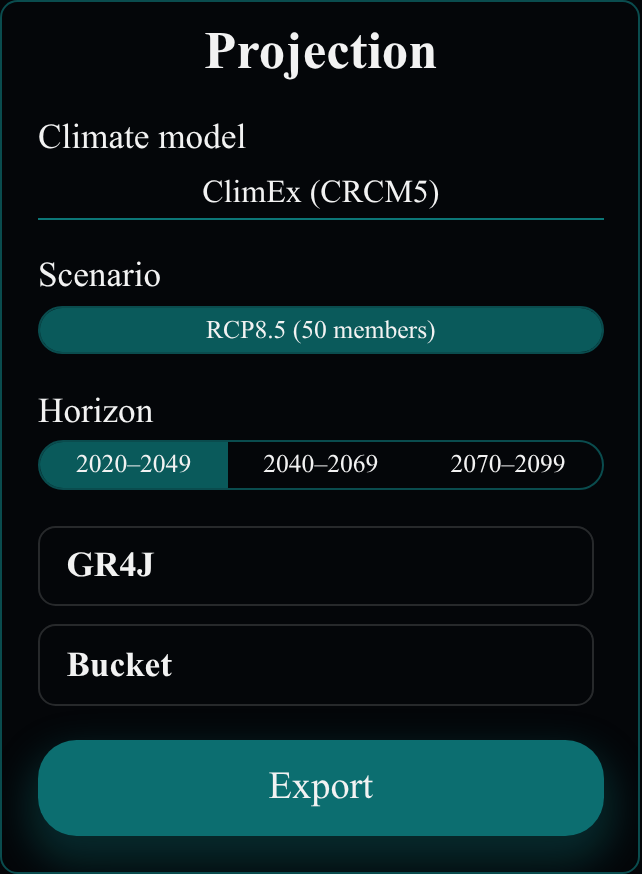 Projection controls