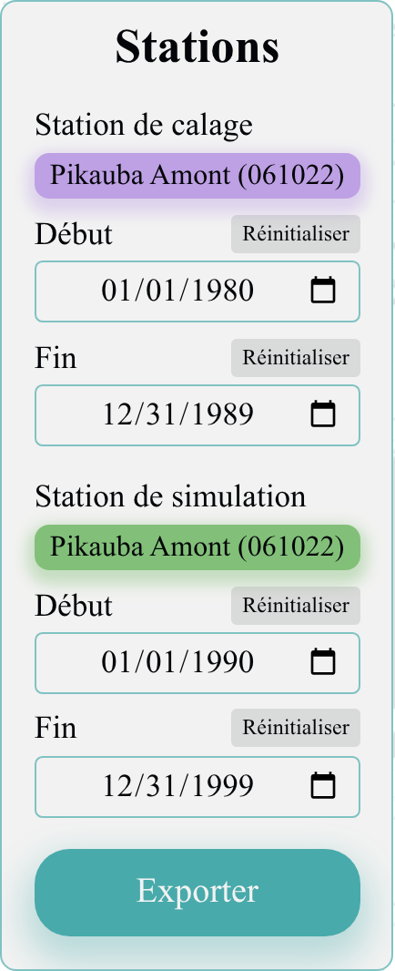 Contrôles de l'étape Stations