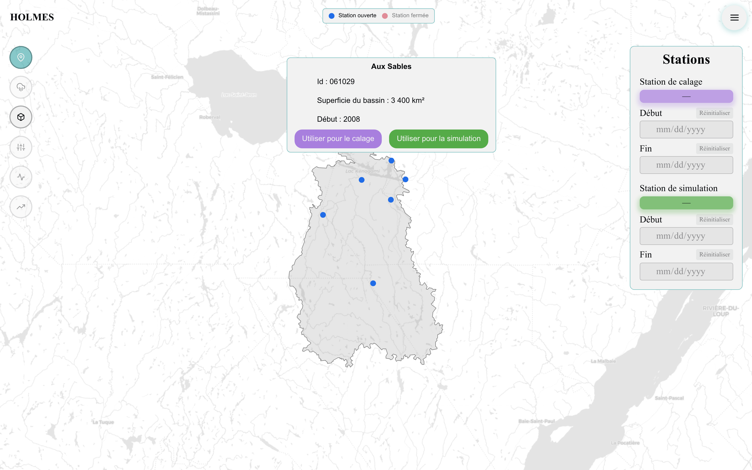 Fiche de station sur la carte