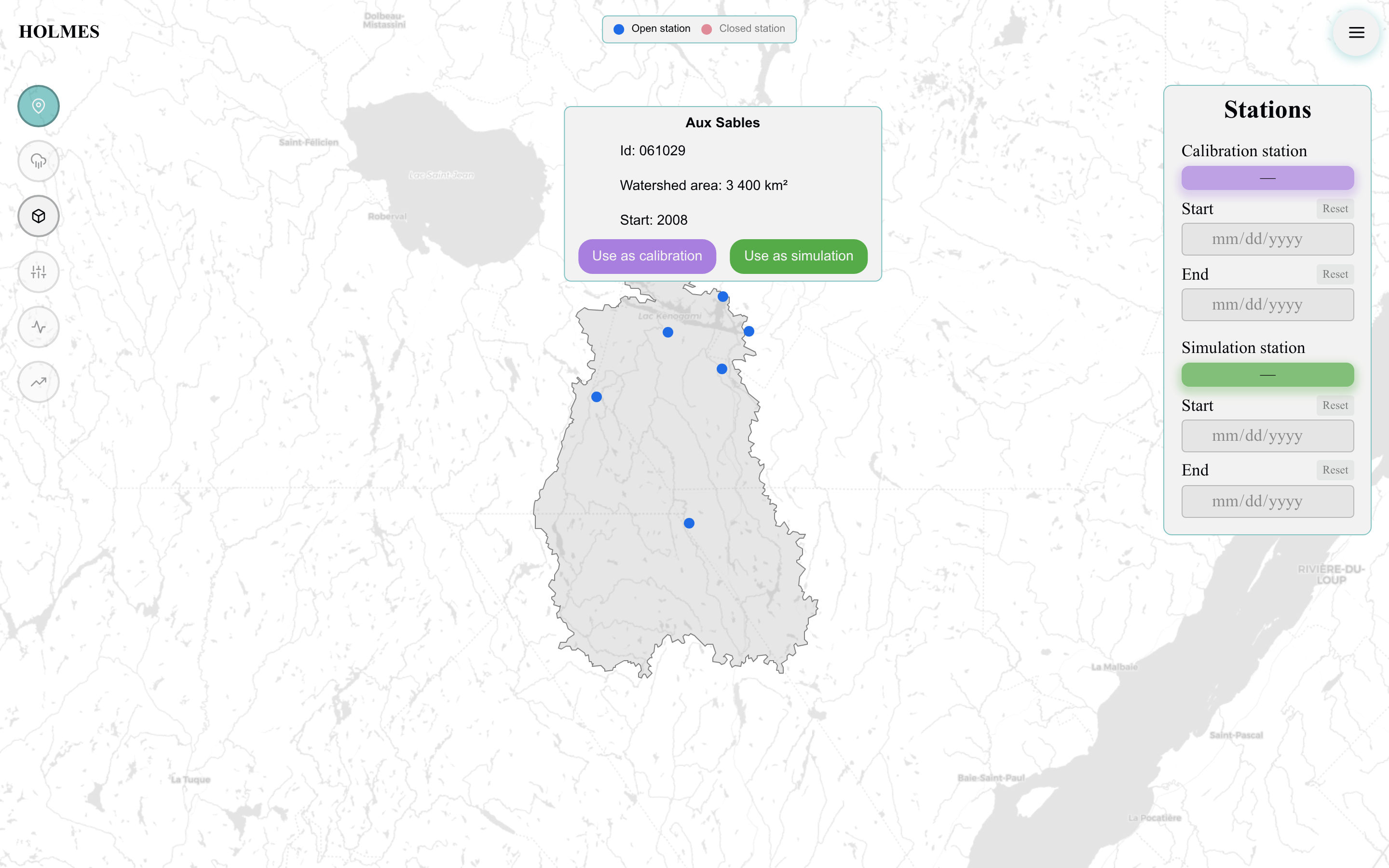 Station card on the map